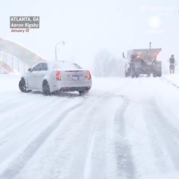 火箭和老鷹的比賽延期！亞特蘭大這雪下得，連車子都走不動道了！