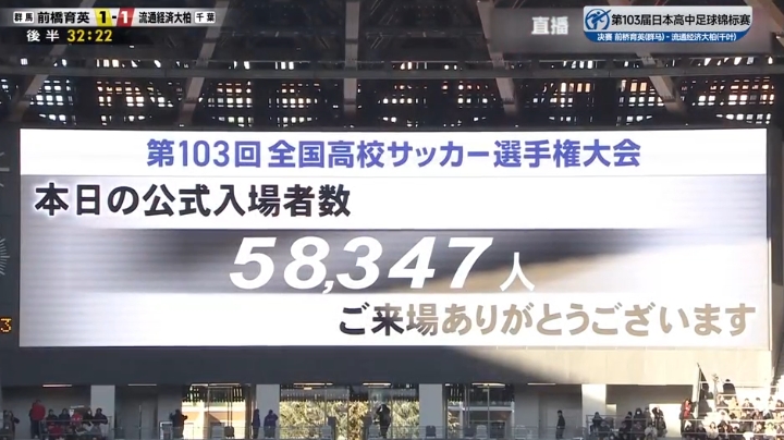 日本高中決賽5.8萬(wàn)人觀戰(zhàn)，上賽季中超最多上座國(guó)安vs泰山5.4萬(wàn)人